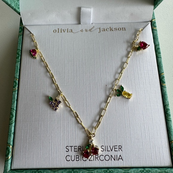 Olivia and Jackson fruit Charm adjustable Necklace - Picture 1 of 2
